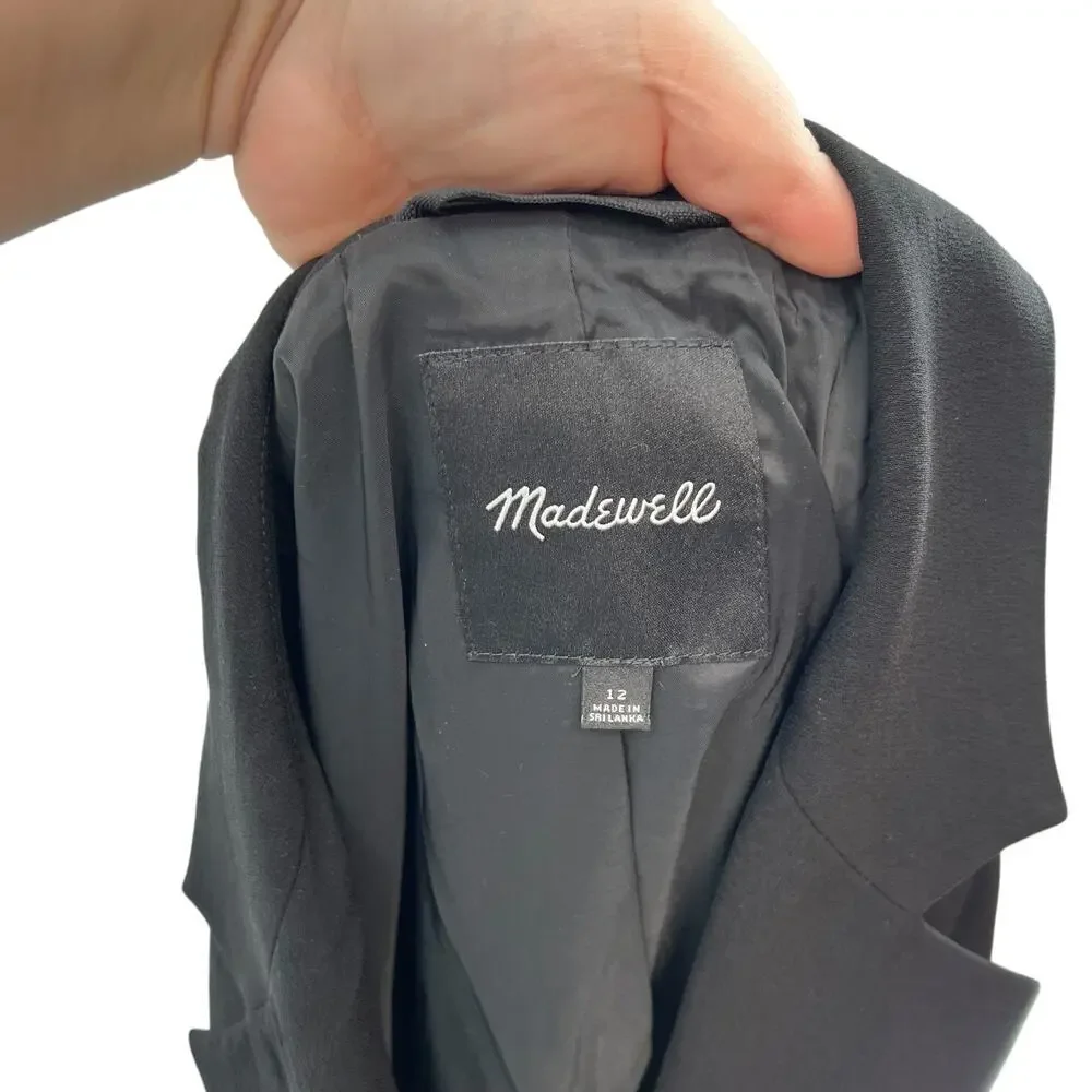 Madewell The Rosedale Blazer in‎ Crepe in Black Size 12